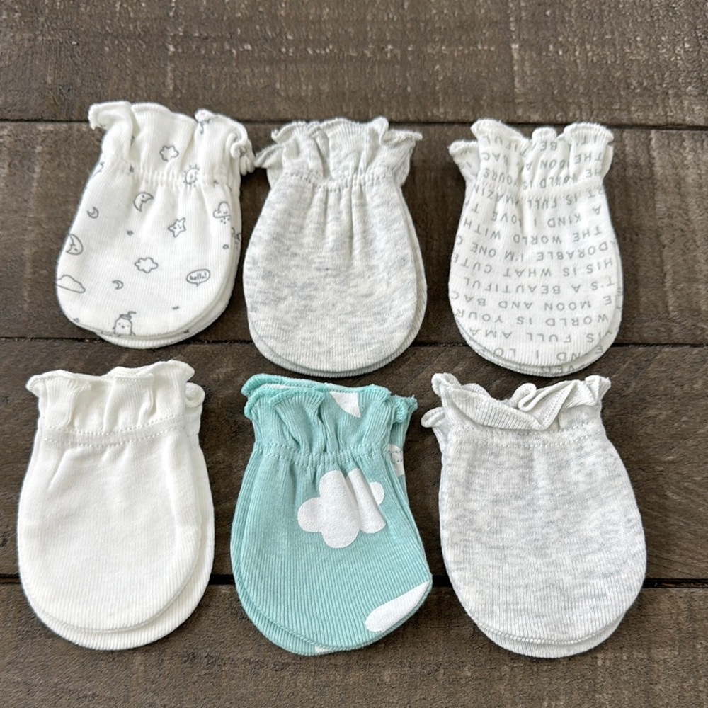 (2 for $10) Baby Mittens Set with Elasticated Wrist